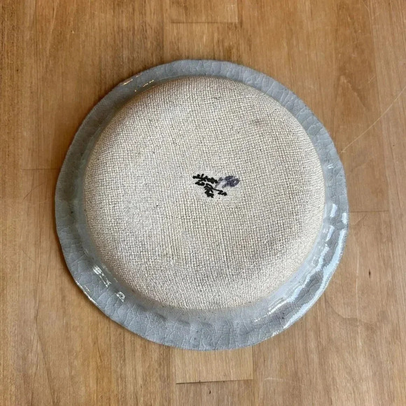 Beautiful Artisan Handmade Art Pottery 6” Bowl One Of A Kind Blue Crackle Bird - Picture 6 of 9